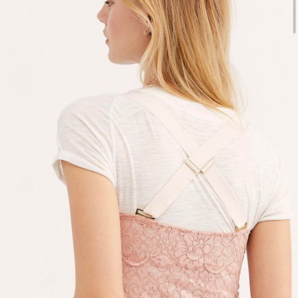 We Are HAH- by Free People- Bust a Move Lace Bustier Top Copper Rose - Picture 2 of 3